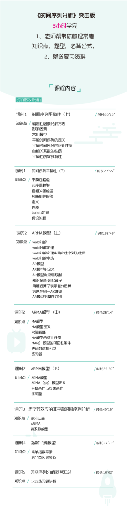 图片[1]-期末不挂科 | 高数帮时间序列分析3小时期末突击课网课资源 百度网盘 - 蛋窝窝-蛋窝窝